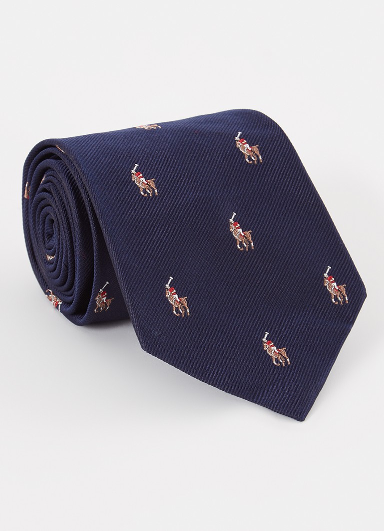 Cravate en soie Ralph Lauren avec broderie du logo