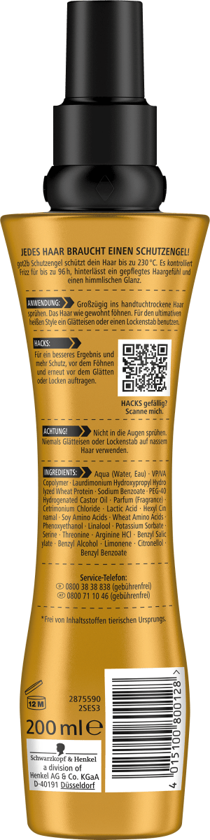 Hitzeschutzspray Schutzengel, 200 ml