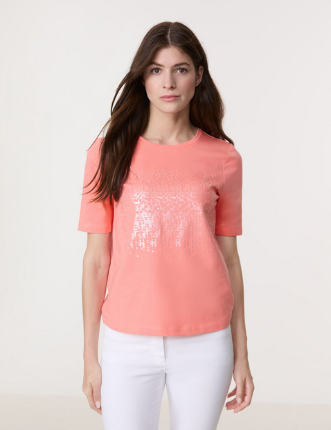 T-Shirt mit Pailletten-Stickerei