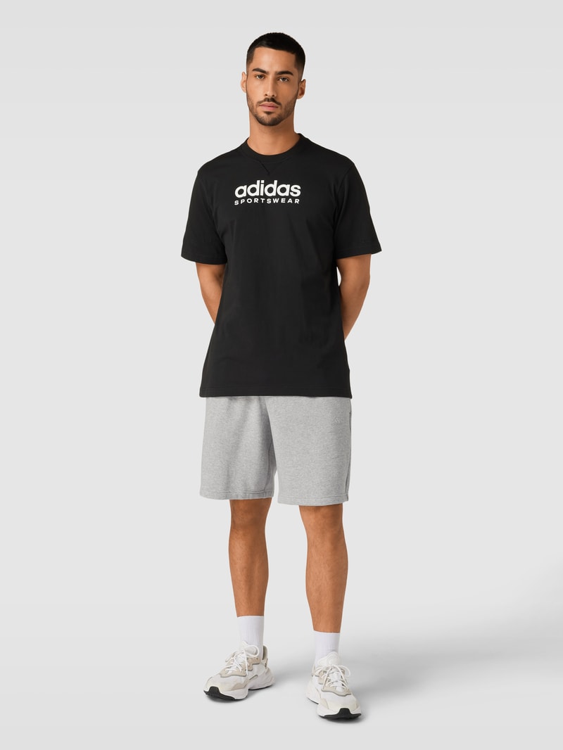 Shorts mit Label-Stitching in mittelgrau