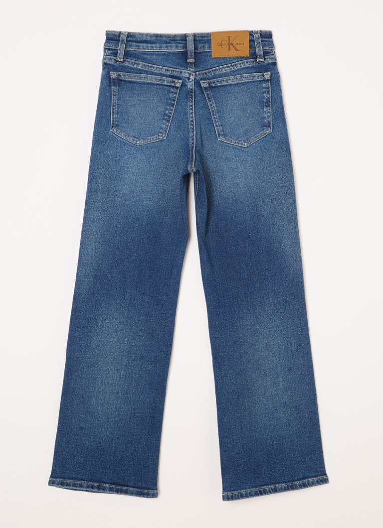 Blugi Calvin Klein cu picior lat, decolorare închisă