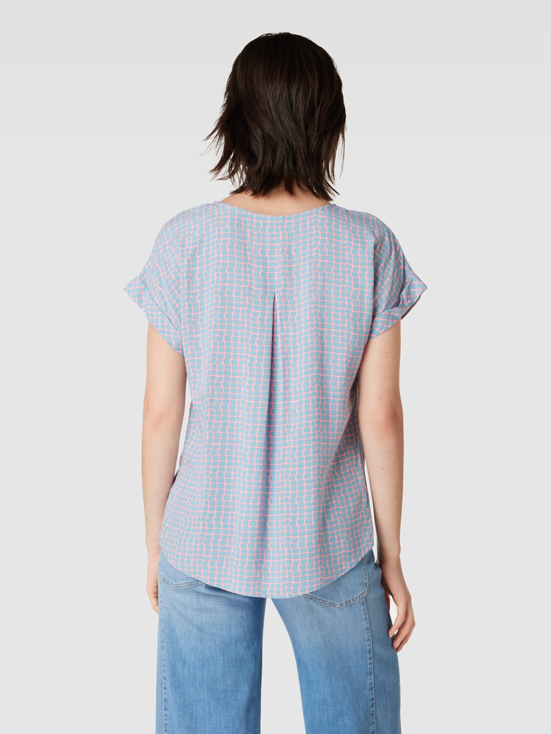 Blusenshirt mit Allover-Muster in lagune