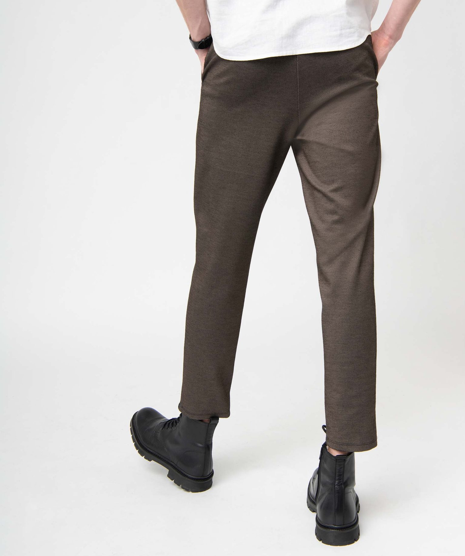 Pantalon homme en maille piquée beige fonce | GEMO