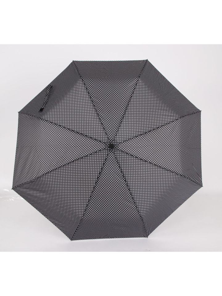 COFI 1453 Teleskop Taschenschirm mit Schutzhülle gepunktet Fiberglasstange in Schwarz günstig kaufen onesize