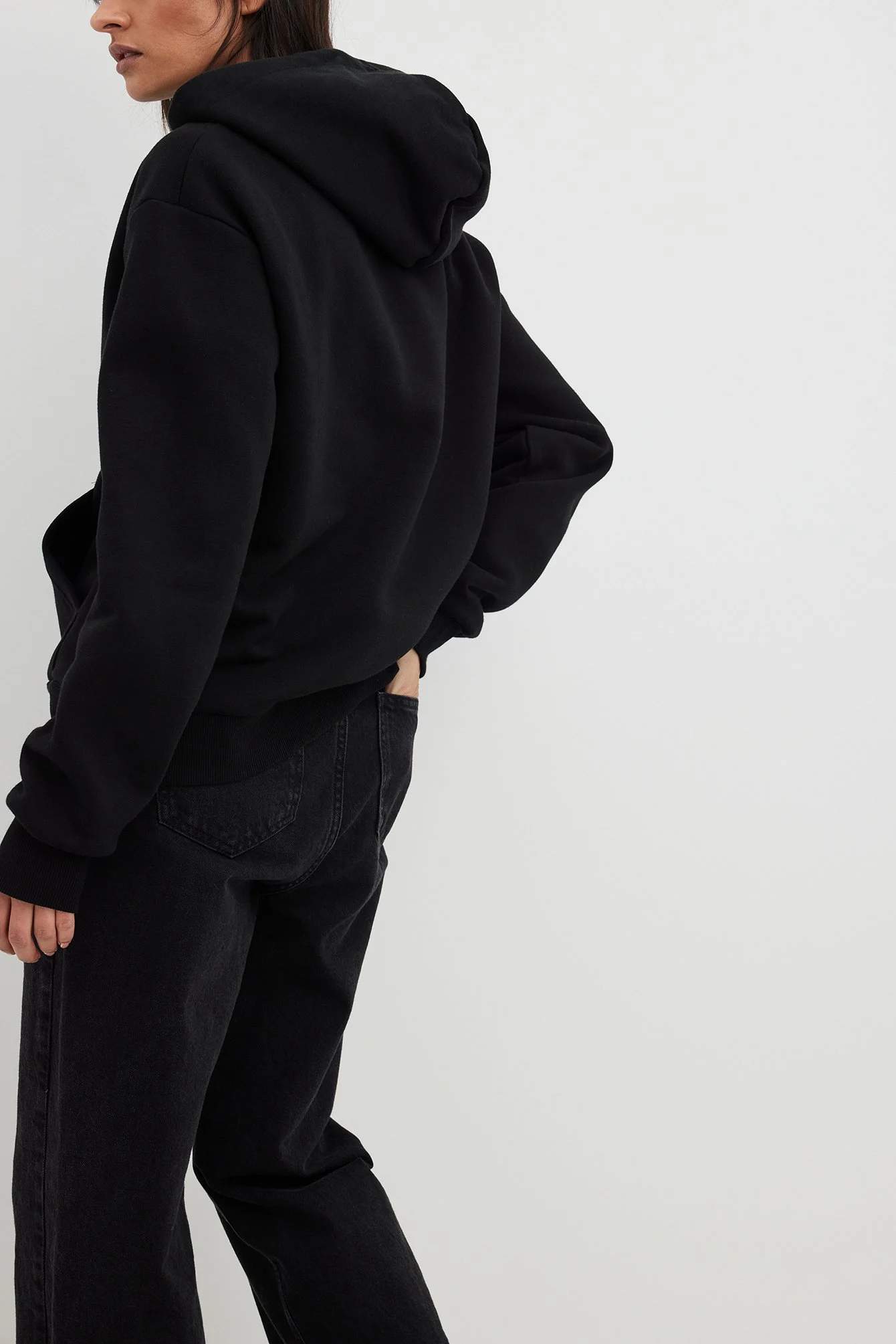 Übergroßer gebürsteter Kapuzenpullover