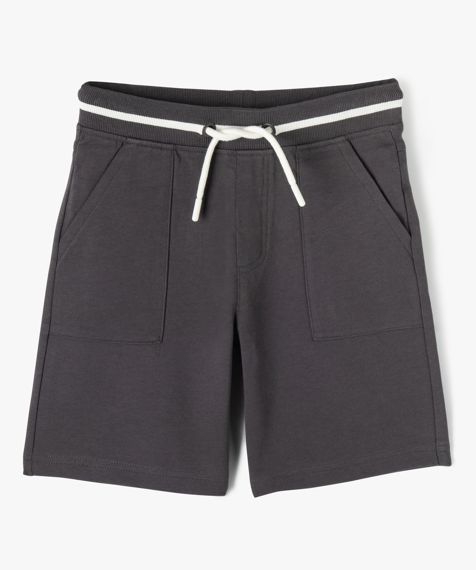 Bermuda en maille avec ceinture bicolore Garçon gris | GEMO