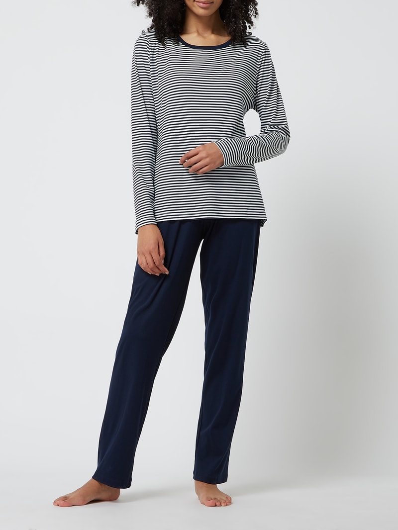 Pyjama aus Jersey Modell 'Paula' in marineblau