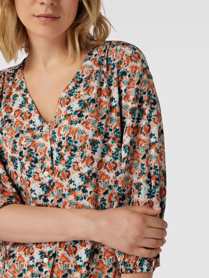 Bluse mit Allover-Muster in hellgrau