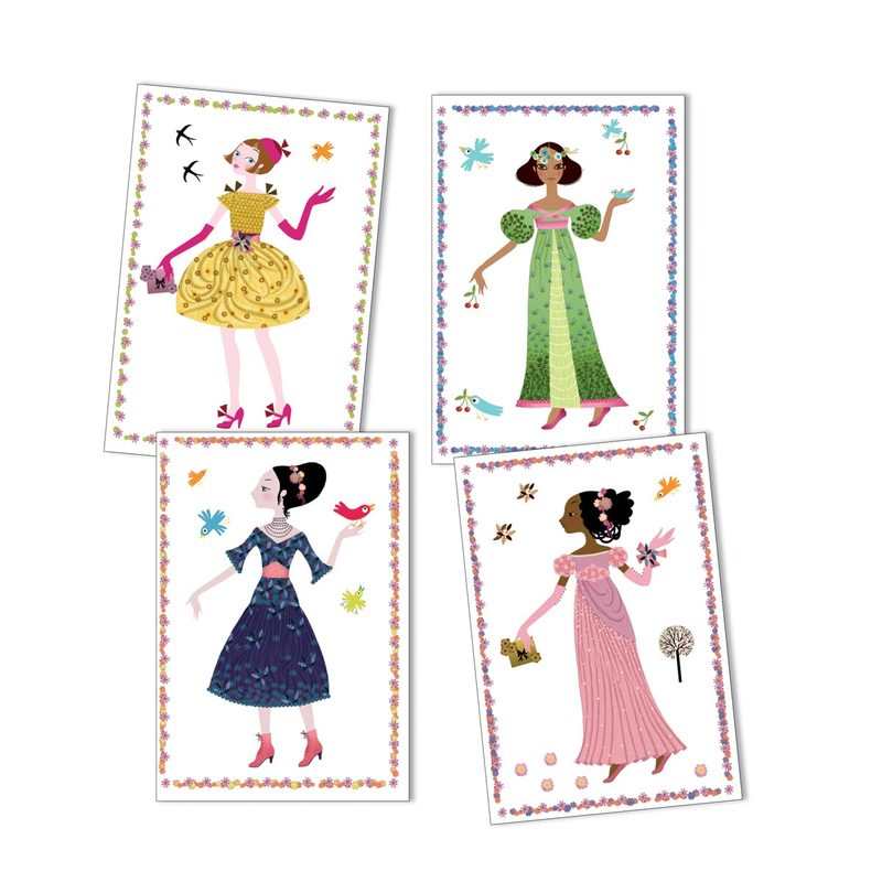Stickers et paperdolls Robes des 4 saisons Djeco