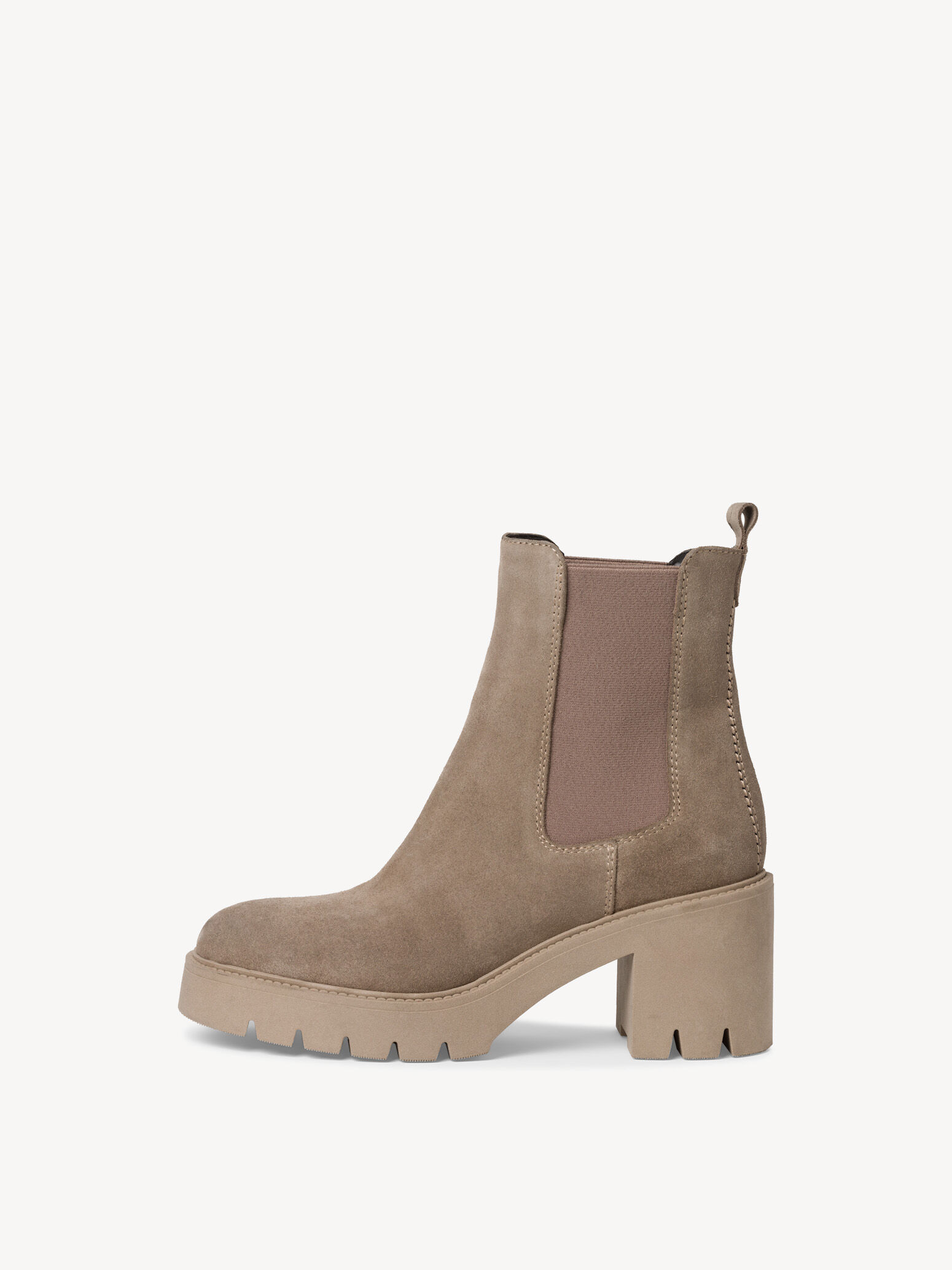 Bottine Chelsea en cuir - beige