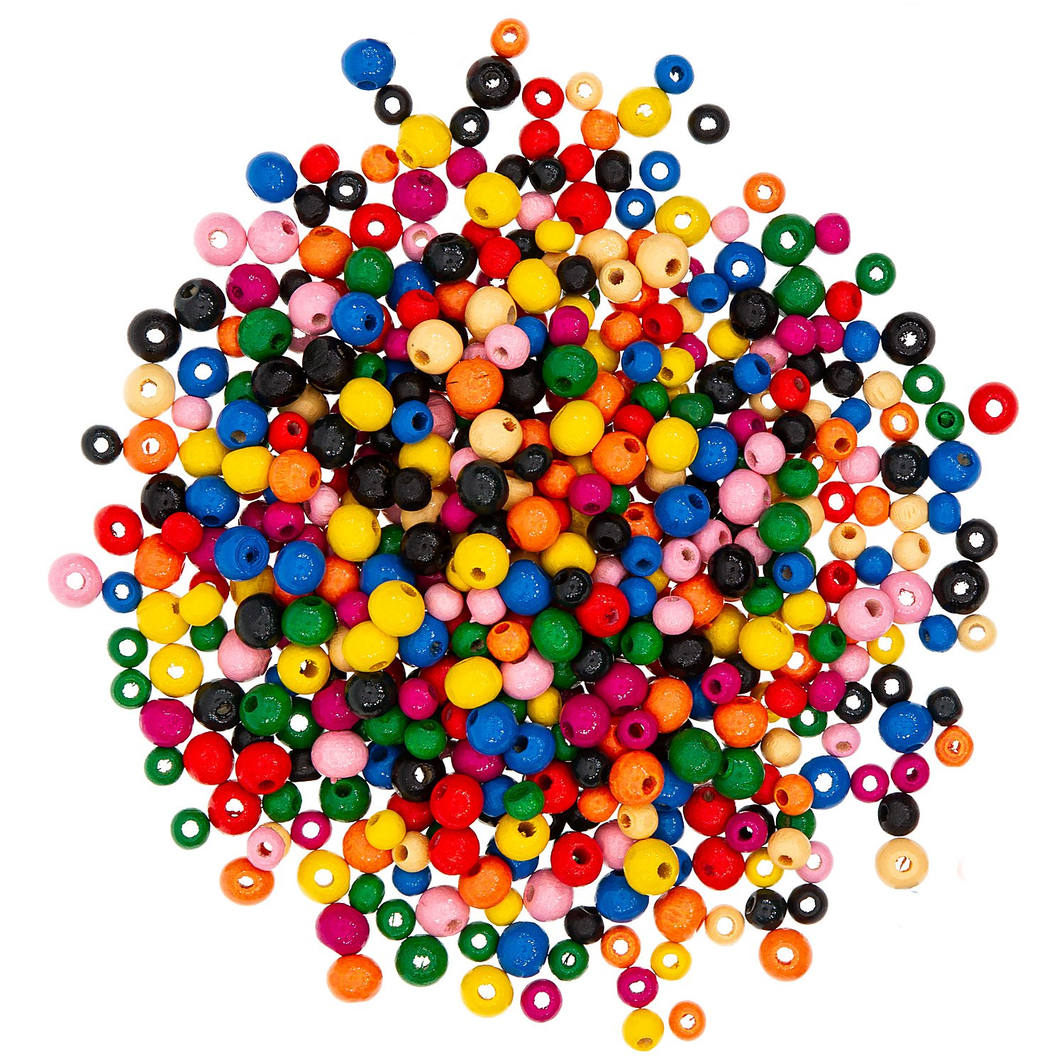 Holzperlen-Mix, groß, 6 - 8 mm, 50 g