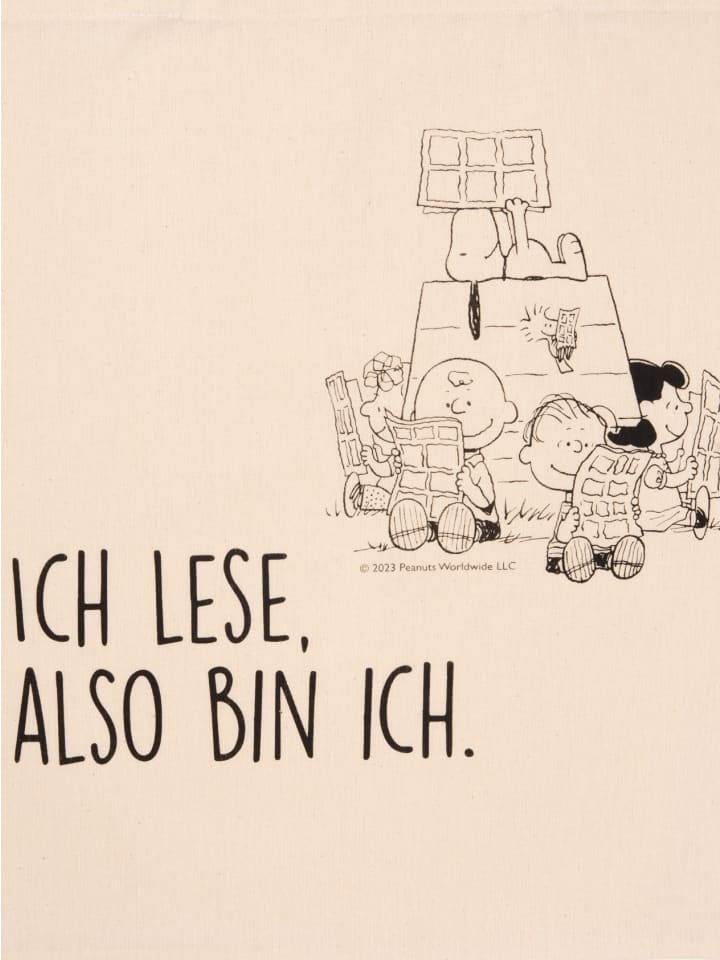 Snoopy The Peanuts Snoopy Stoffbeutel - Ich lese, also bin ich in beige günstig kaufen onesize