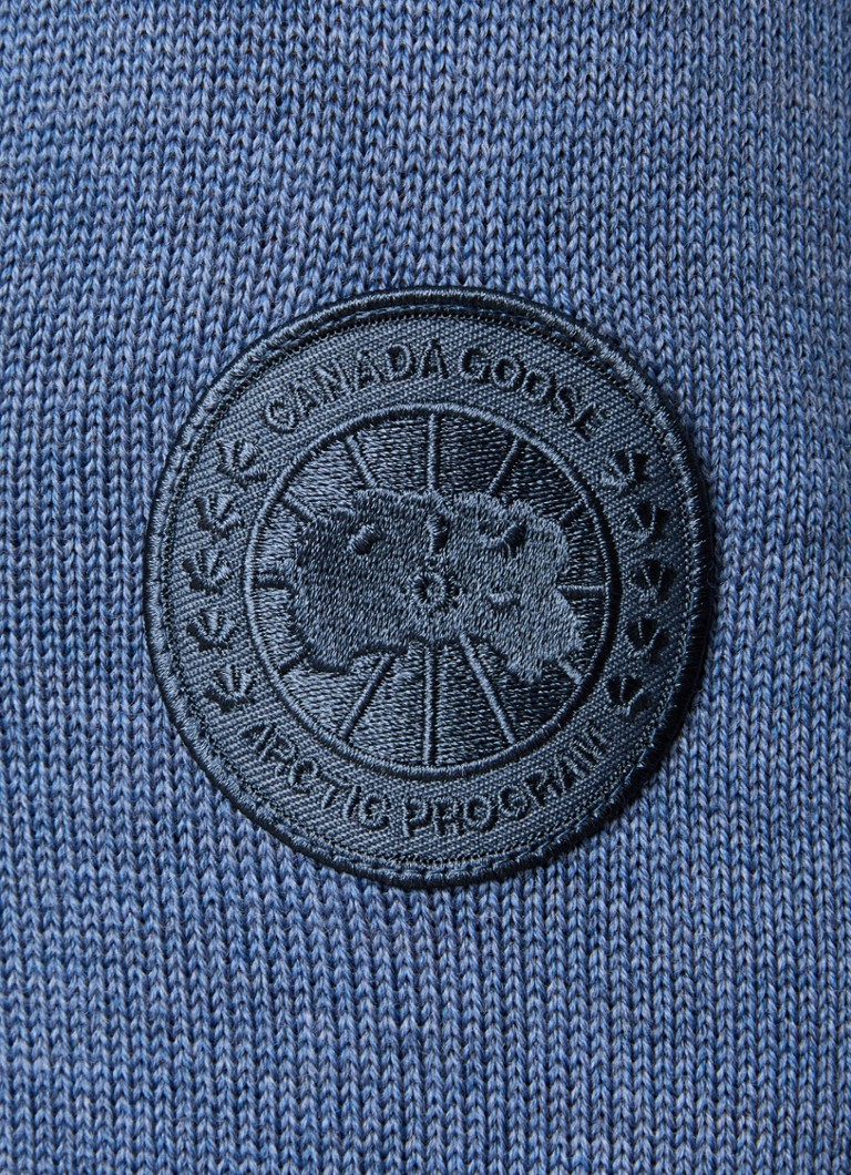 Canada Goose Rosseau Fine Knit Wool Sweater with Logo Embroidery