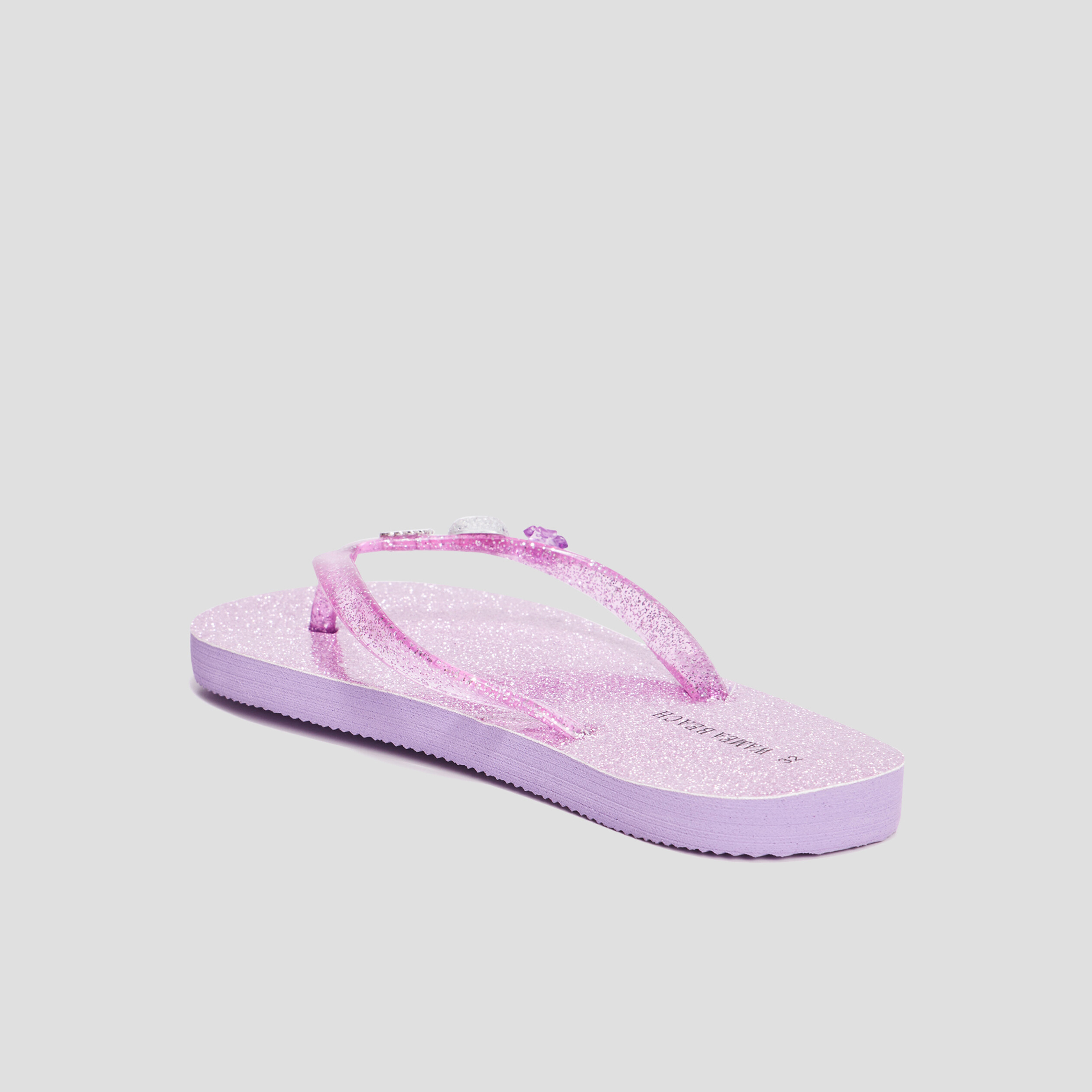 Tongs à paillettes et bijoux Wamea Beach violet fille | La Halle
