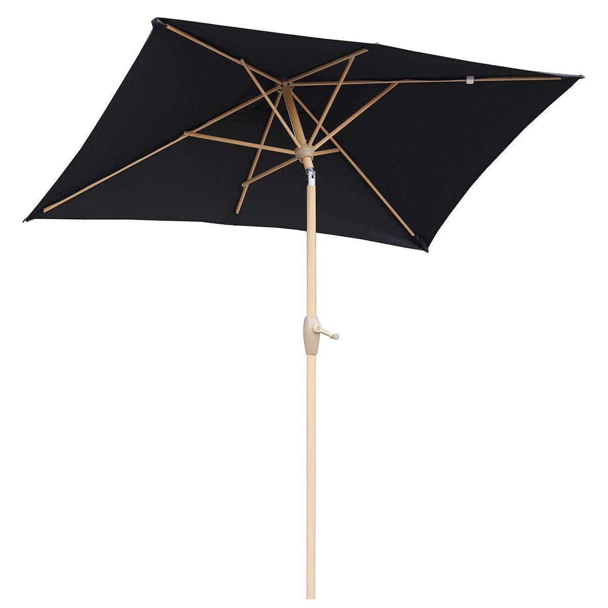 Sekey Rechteckschirm Alu Sonnenschirm Balkon Rechteckig mit Kurbel, Balkonschirm 210x140cm, LxB: 210,00x140,00 cm, UPF 50+