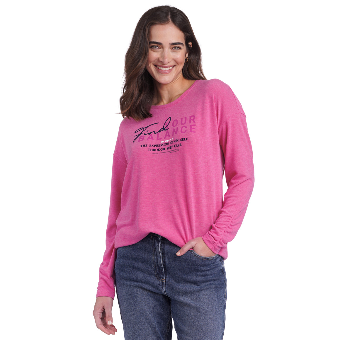 Damen Langarmshirt mit Flockprint
