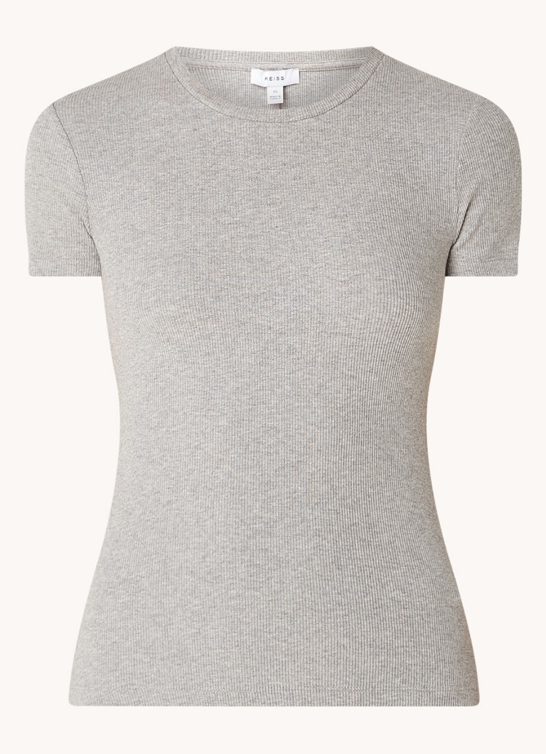 Reiss Victoria T-shirt with ribbed structure