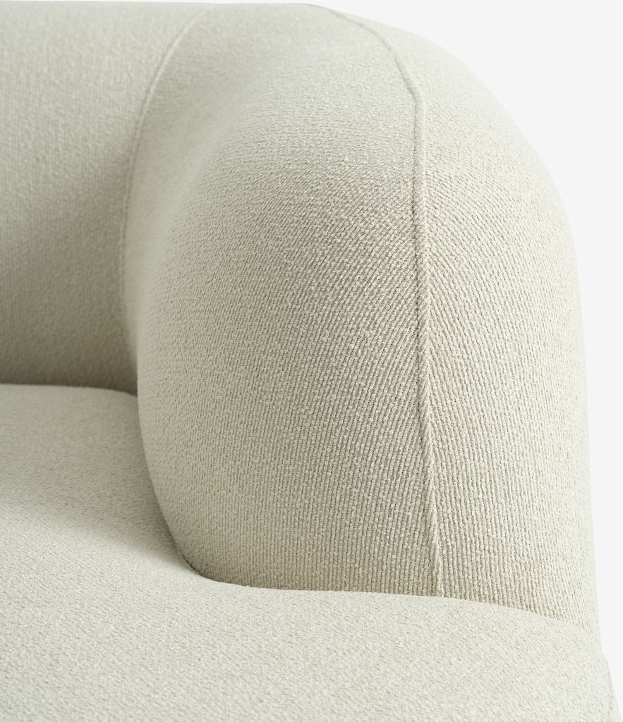 JYLLINGE Canapé avec méridienne JYLLINGE tissu peluche beige