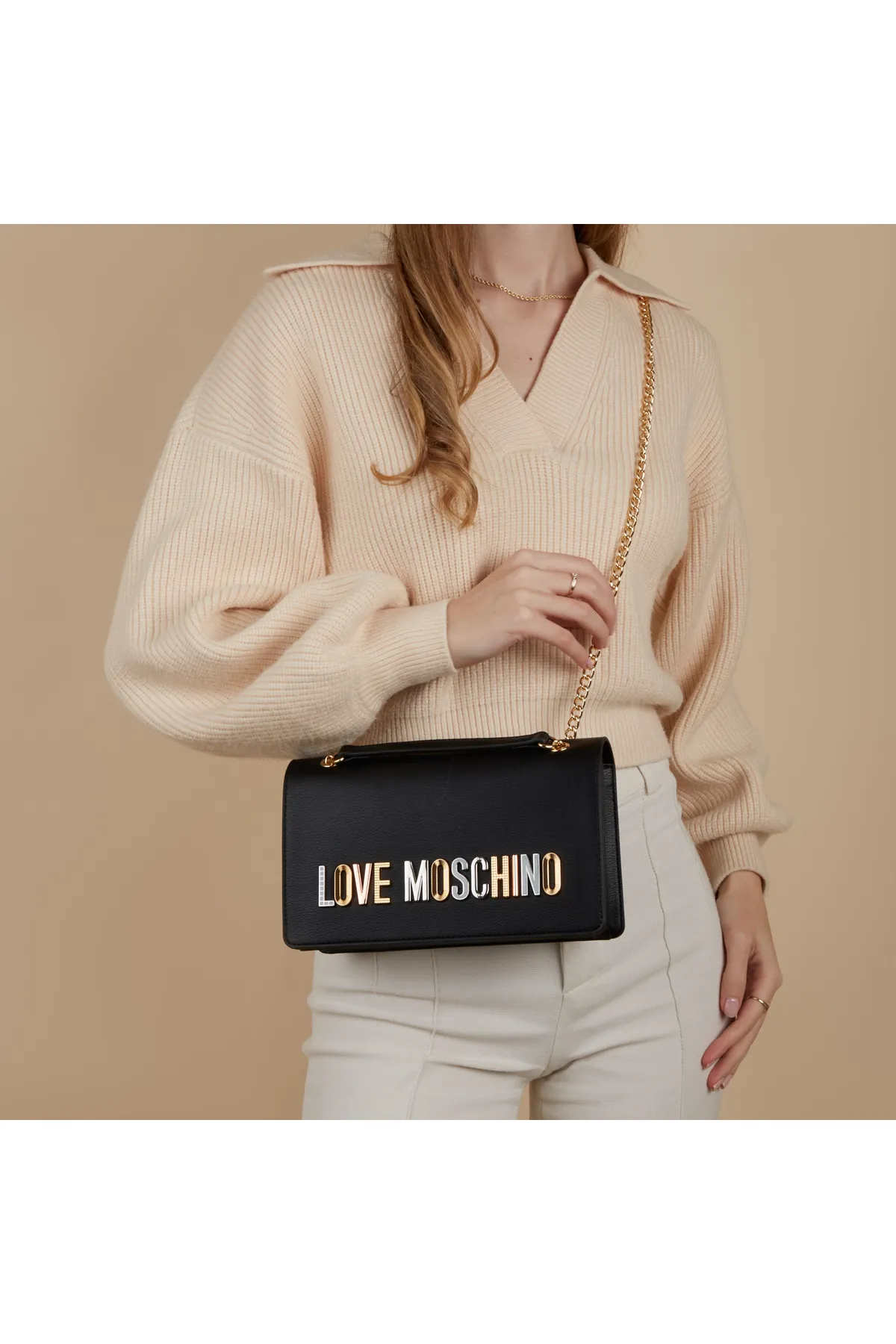 1'ASLAN  Love Moschino Damen Schultertasche Schwarz Jc4302pp0ikn0000