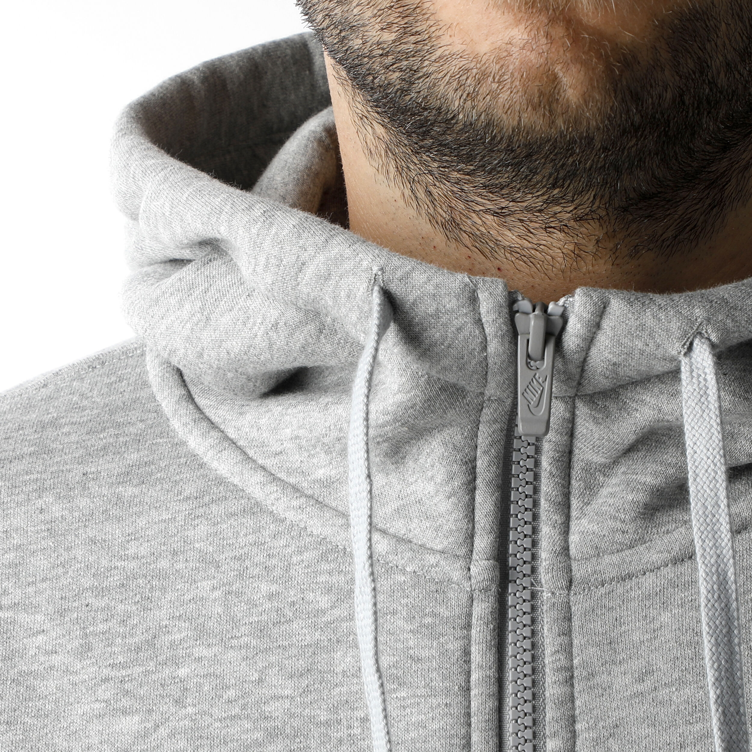Sportswear Club Sweatjacke Herren - Hellgrau, Weiß