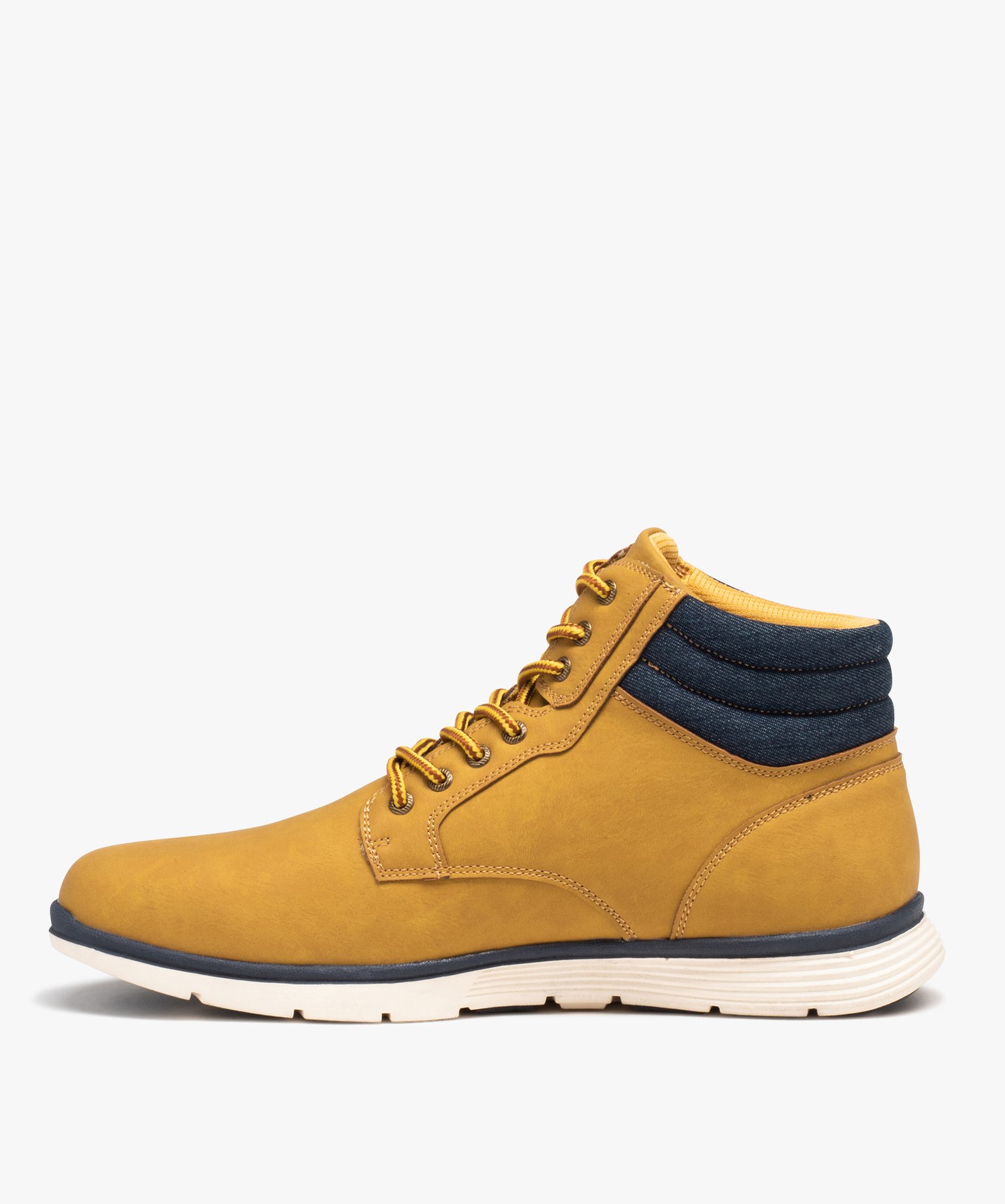 Baskets homme mid-cut avec col rembourré style denim camel | GEMO