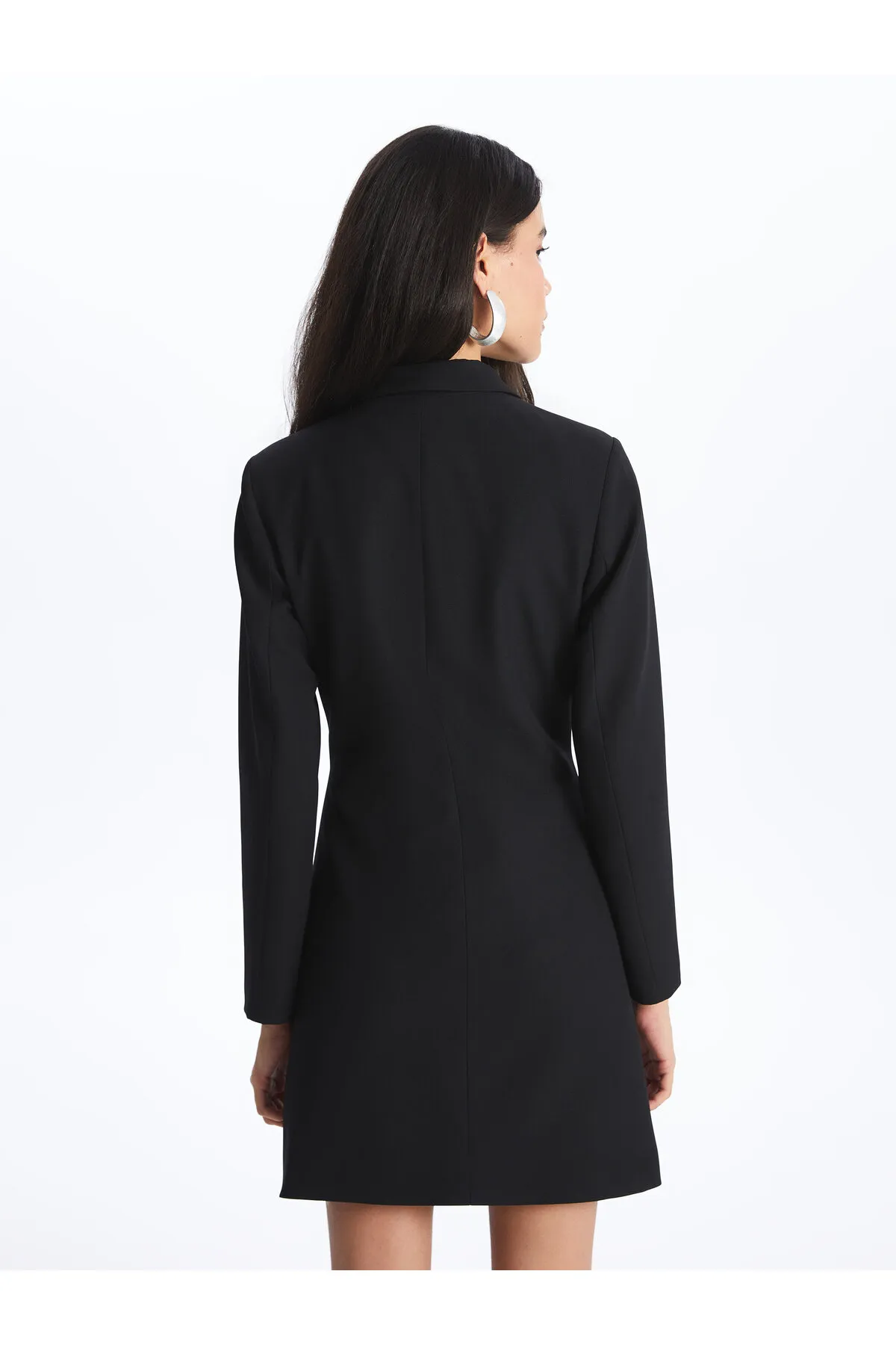 LC Waikiki  Zweireihiges, gerades, langärmliges Damen-Jackenkleid mit Kragen