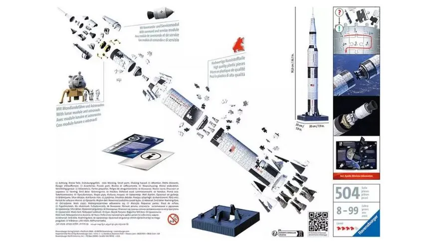 Ravensburger Puzzle - 3D Puzzles - Apollo Saturn V Rakete