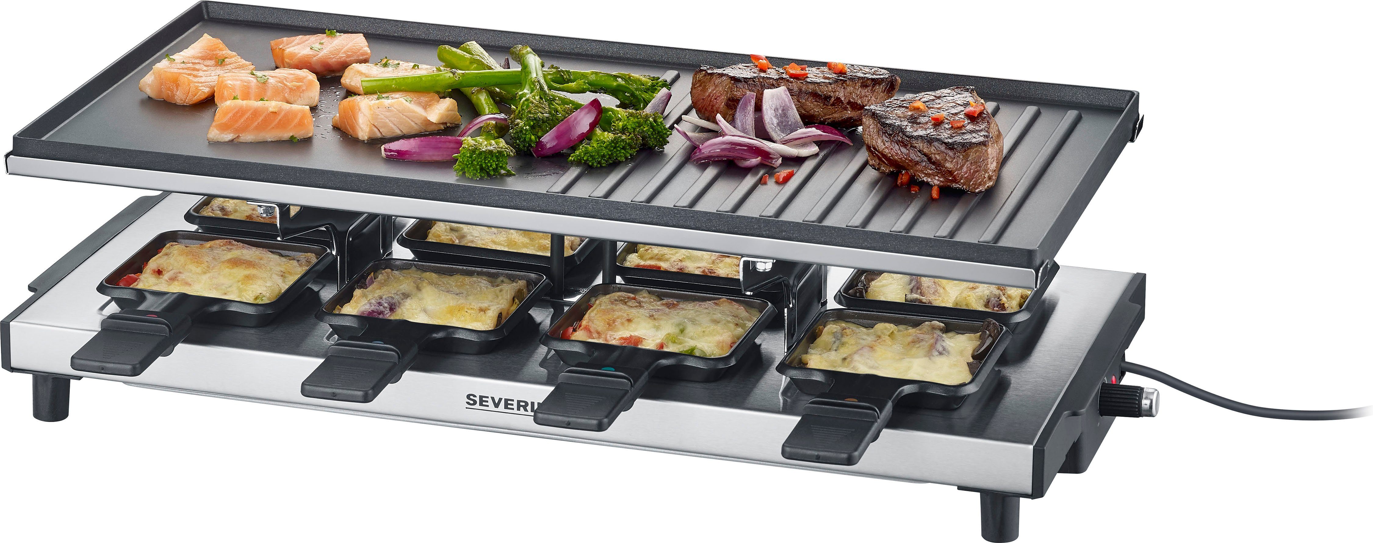 Severin Raclette RG 2375, 8 Raclettepfännchen, 1700 W