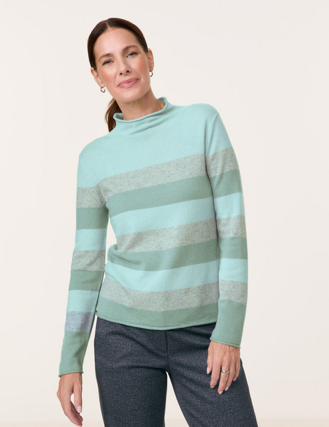 Wollpullover mit Blockstreifen