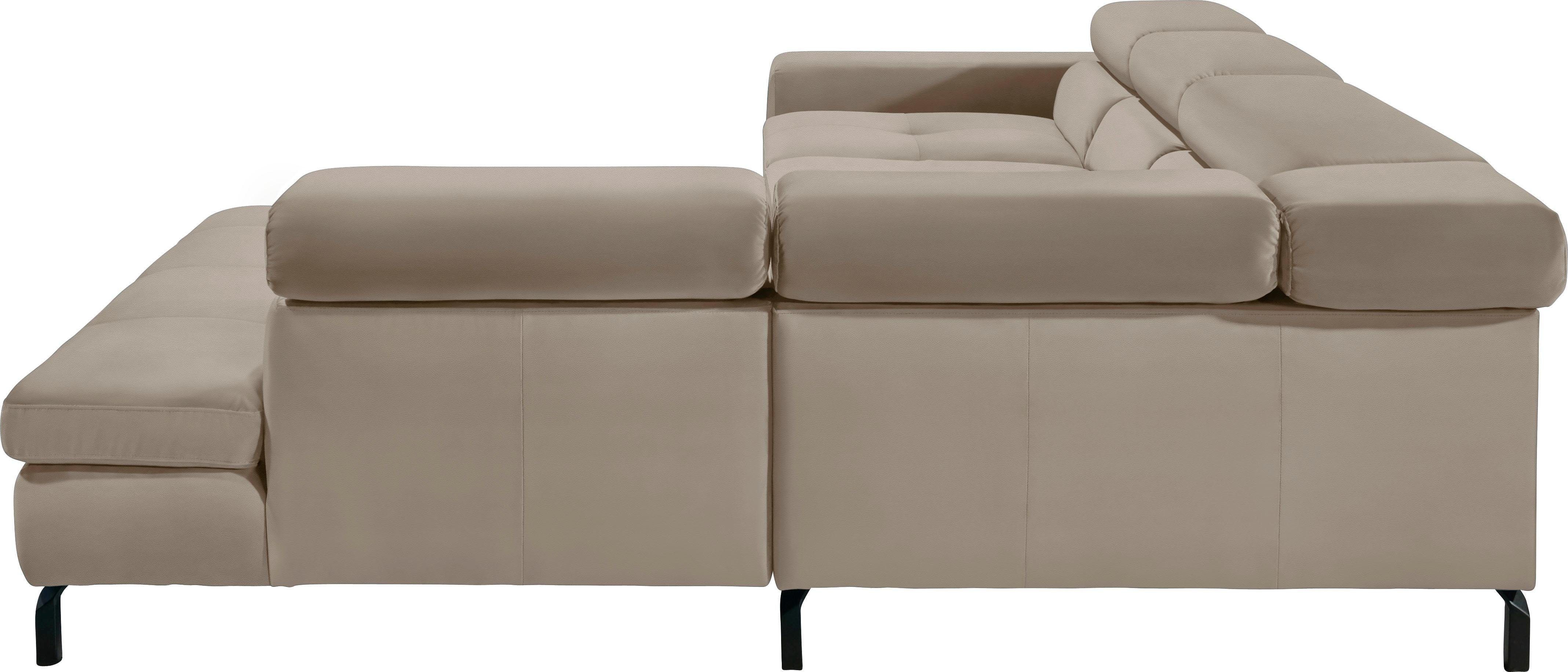GALLERY M branded by Musterring Ecksofa Felicia Due, Wahlweise mit Sitzvorzug, inkl. Kopfteilverstellung, Sitzhöhe 43 cm