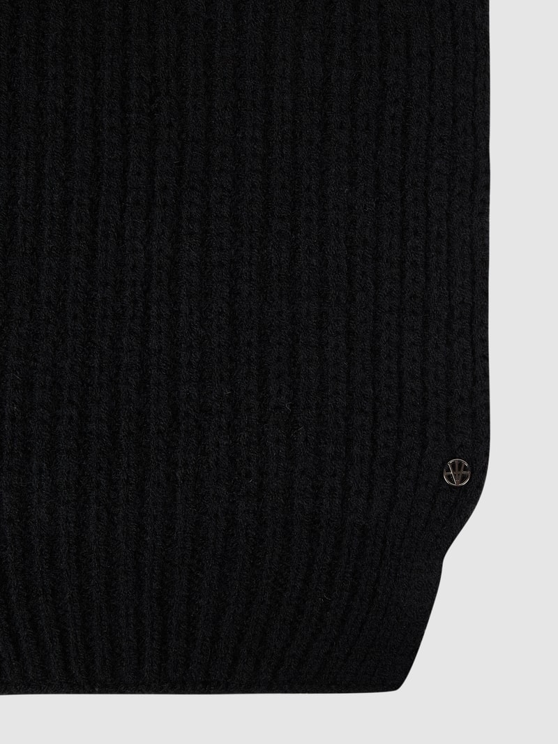 Schal mit Rippenstruktur in schwarz