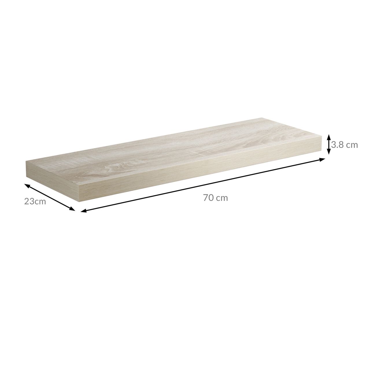 Casaria Wandregal Schweberegal 70cm Eiche   Halterung
