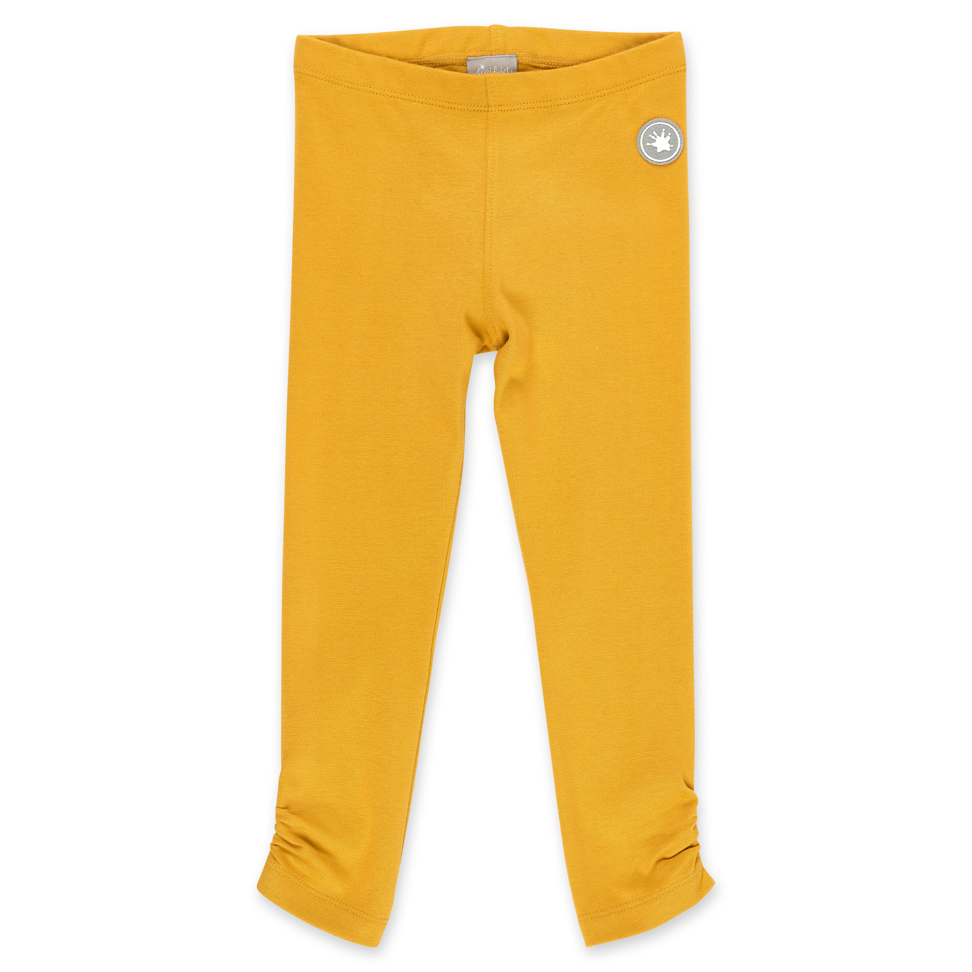 Gelbe Kinder Leggings, seitlich gerafft