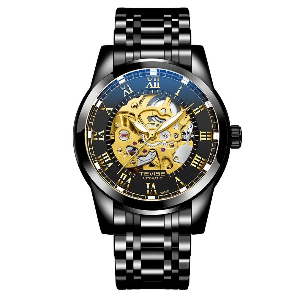 GelldG Uhr Uhr Automatik, mechanische Armbanduhr, Wasser- und Kratzfest, Herren