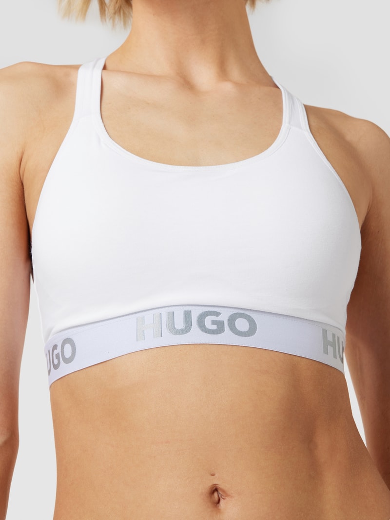 Bustier mit Logo-Bund in weiß
