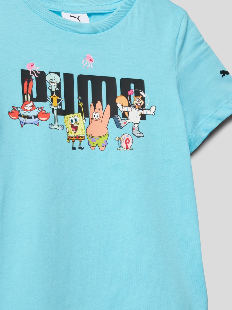 T-Shirt mit Spongebob®-Print und Logo-Detail in türkis