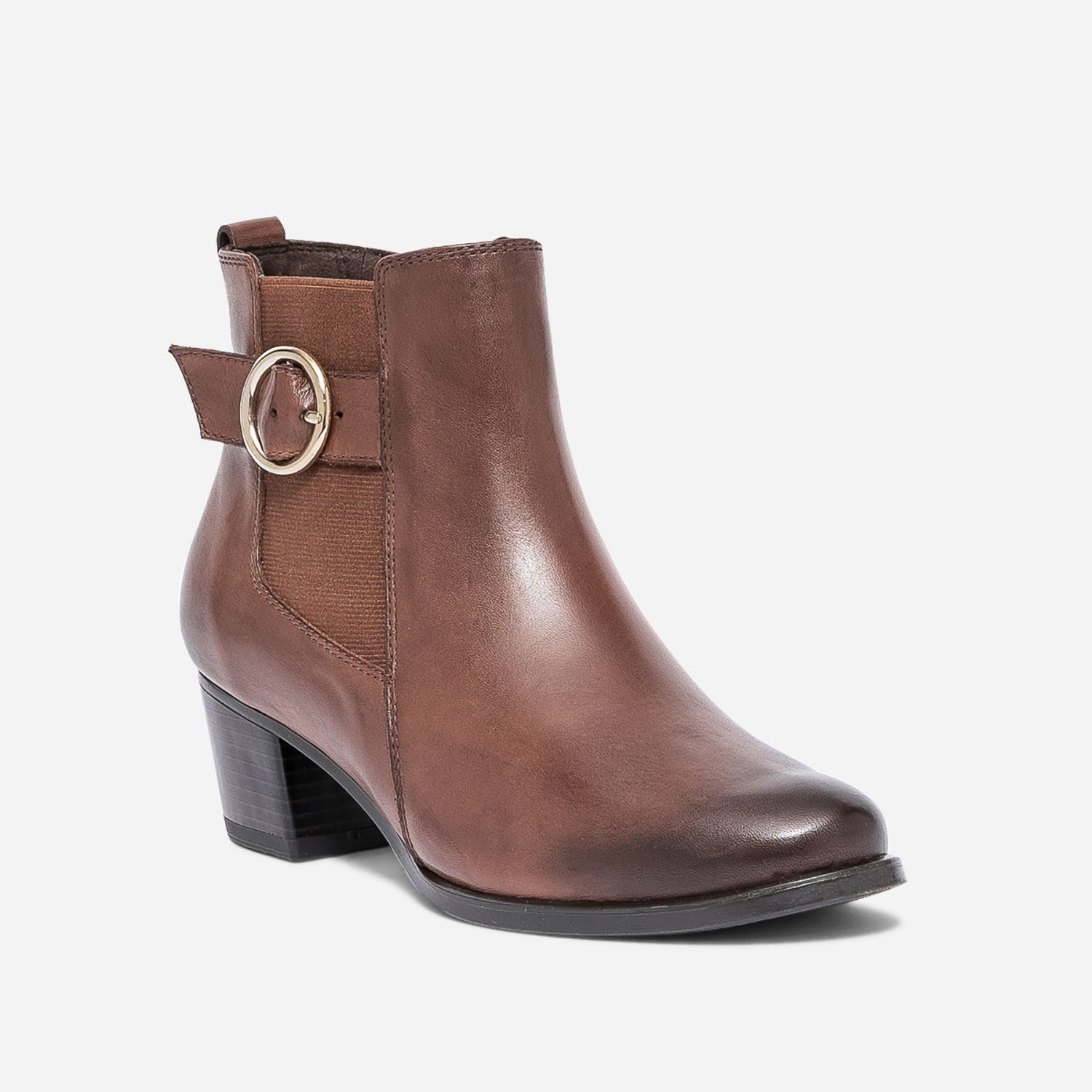 Boots CAPRICE cognac en cuir