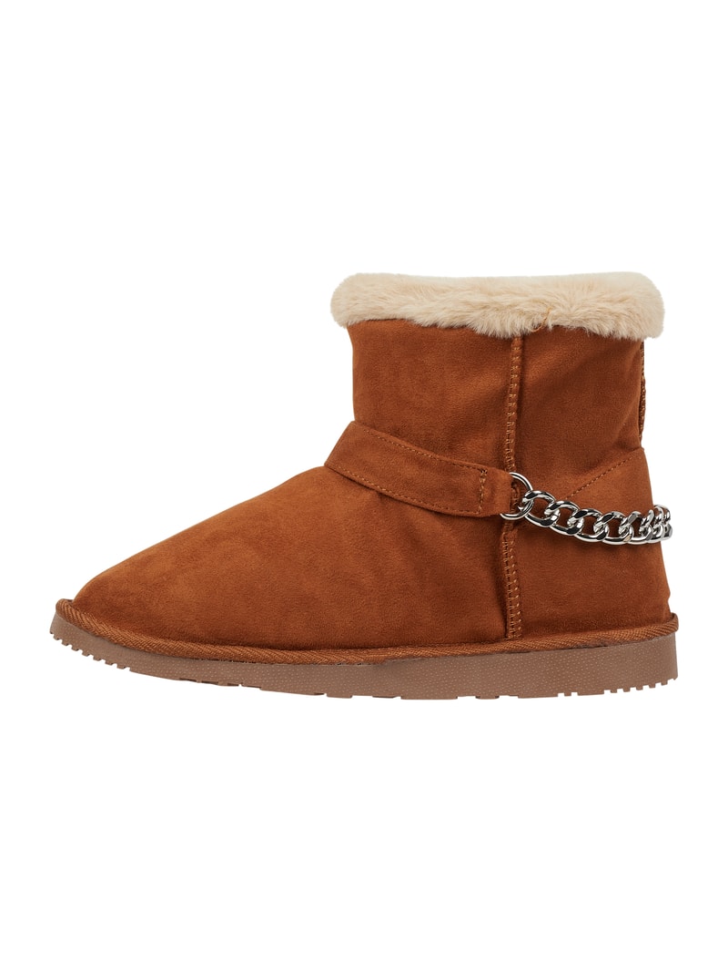 Boots in Leder-Optik Modell 'Breeze' in cognac