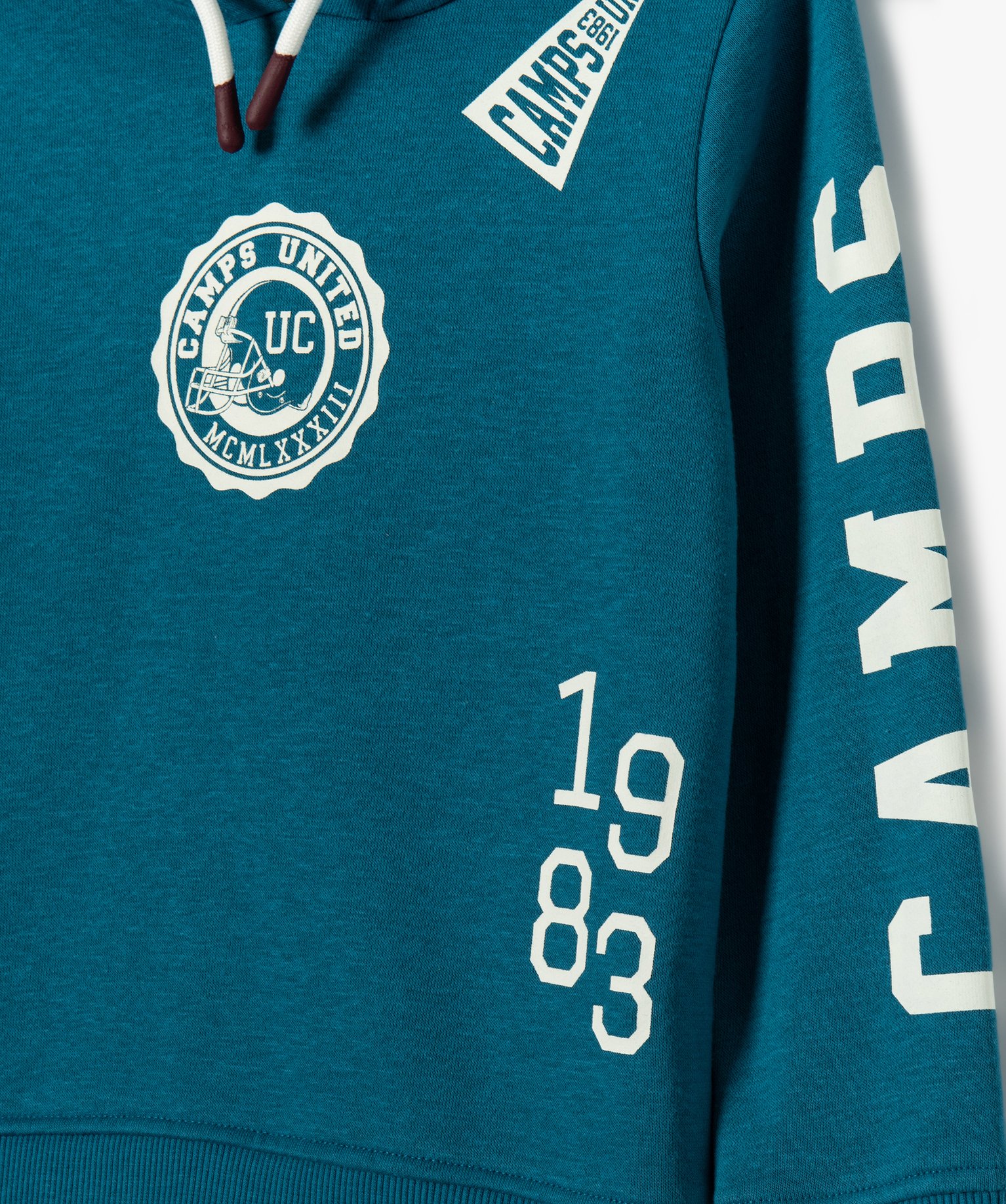 Sweat à capuche en molleton imprimé Garçon - Camps United bleu | GEMO