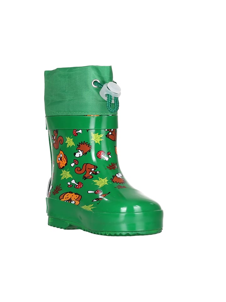 Playshoes Gummistiefel Halbschaft Waldtiere gefüttert in Grün günstig kaufen