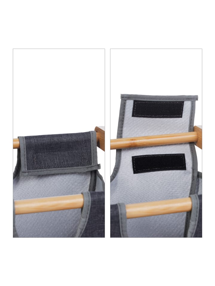 relaxdays Wäschekorb Regal in Natur/ Grau - (B)64 x (H)73 x (T)33 cm günstig kaufen onesize