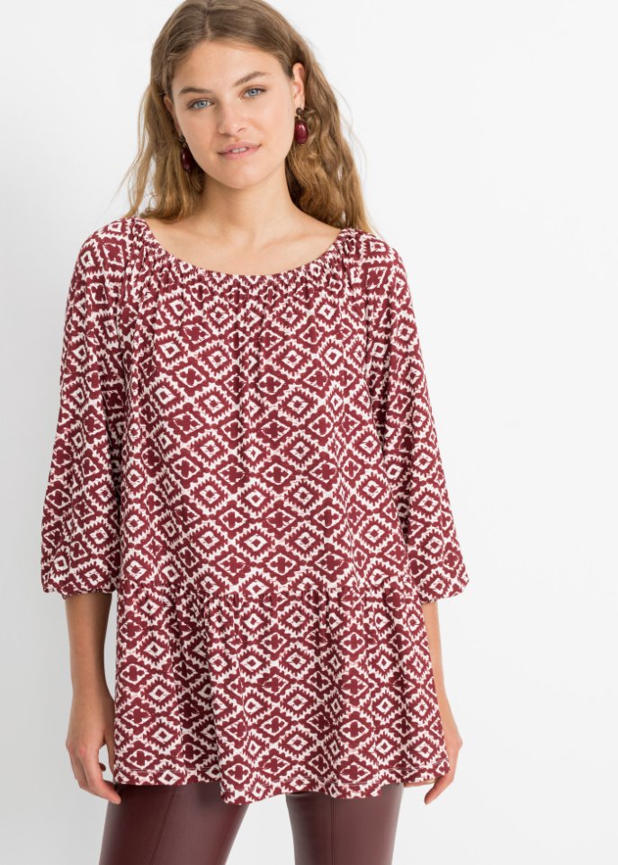 Longshirt mit weitem Ausschnitt