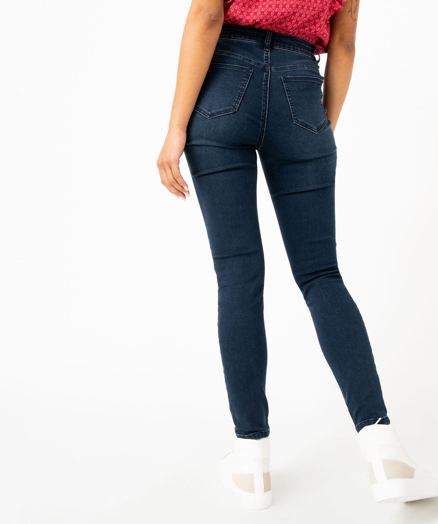Jean Skinny taille haute stretch femme blue black | GEMO
