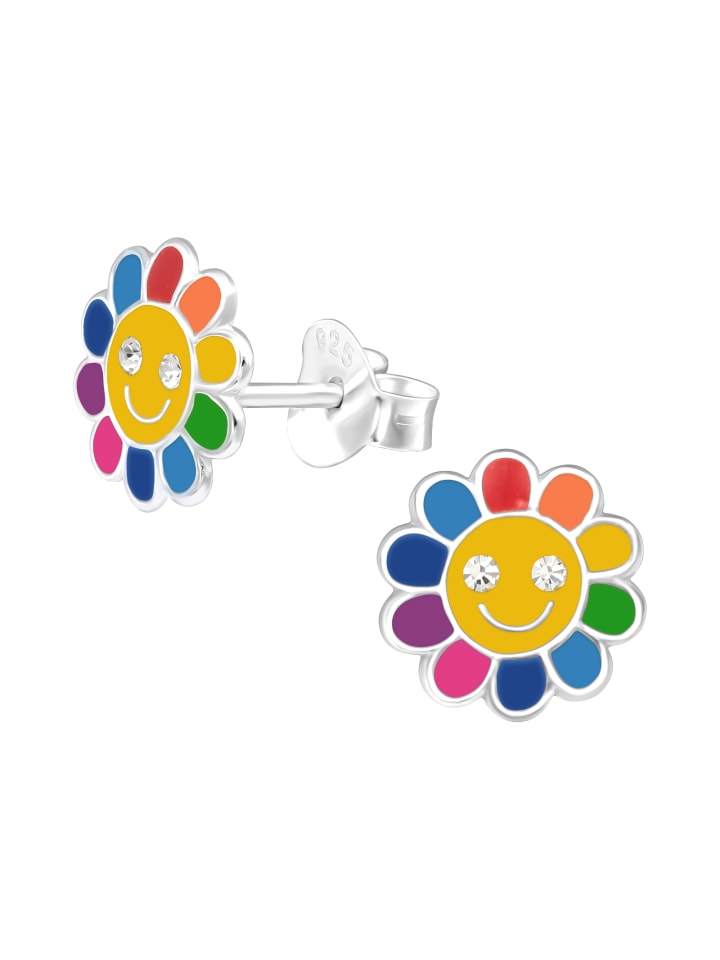 Alexander York Ohrringe, Ohrstecker BLUME mit Gesicht Kristall weiß, 2-tlg. günstig kaufen onesize