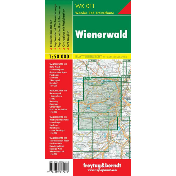 Wienerwald 1 : 50 000. WK 011 - Wanderkarte