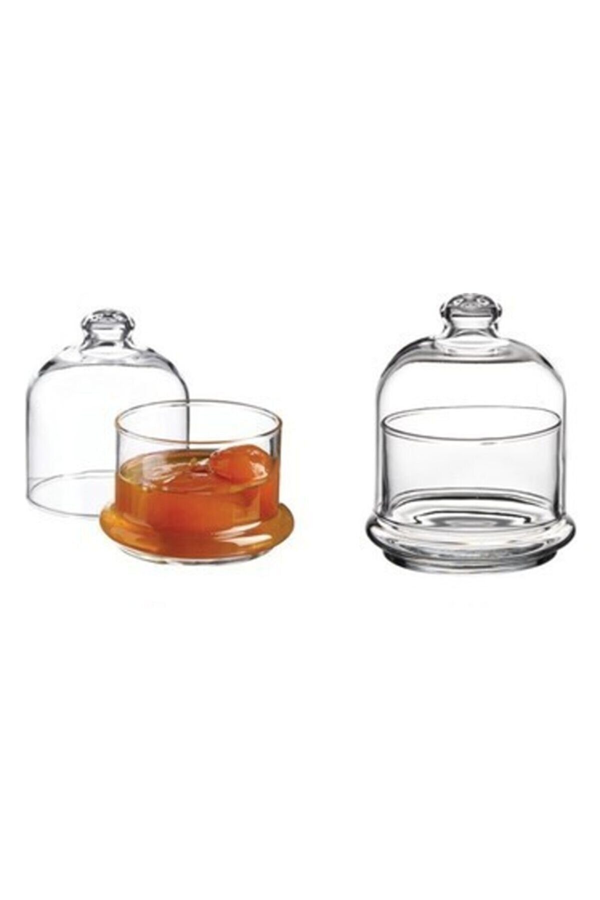 Pasabahce Servierplatte Pasabahce MiniPattiserie mit Glasglocke Gebäckständer 96814, Glas, (2-tlg)