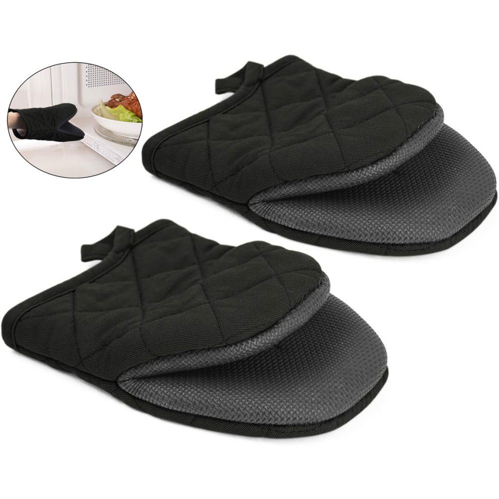 Bizaical Topfhandschuhe Ofenhandschuhe Topflappen Set Hitzebeständig rutschfeste: 2er Set