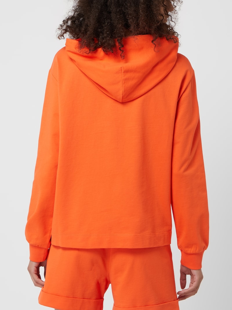 Hoodie aus Baumwolle mit Stickerei in orange