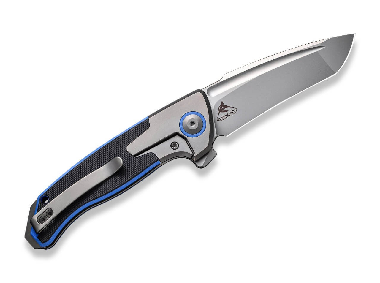 Press Check Titanium G10 Black Blue Tanto