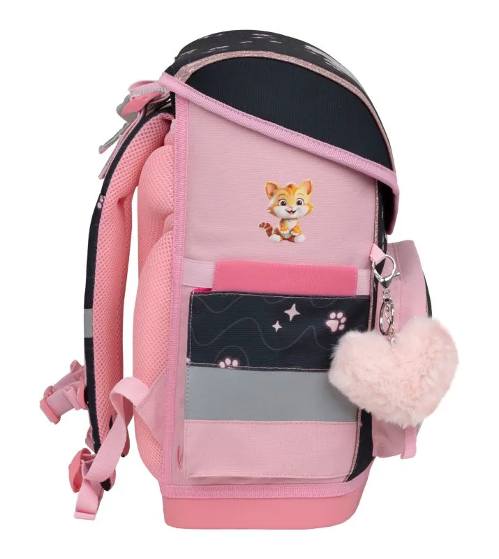 Belmil Compact Schulranzen Set 4-teilig mit Brustgurt - Cute Kitten